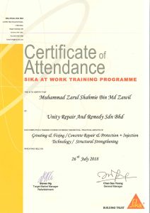 Unity repair and remedy Certification