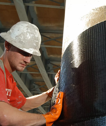 Fiber Reinforced Polymer (FRP) Wrapping Beam and Column Strengthening